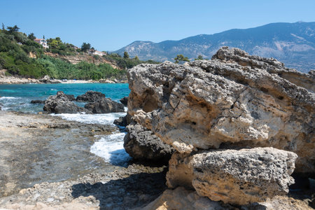 Amazing view of Pessada Beach, Cephalonia, Ionian Islands, Greeceの写真素材