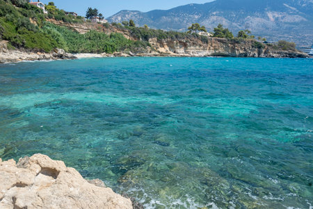 Amazing view of Pessada Beach, Cephalonia, Ionian Islands, Greeceの写真素材