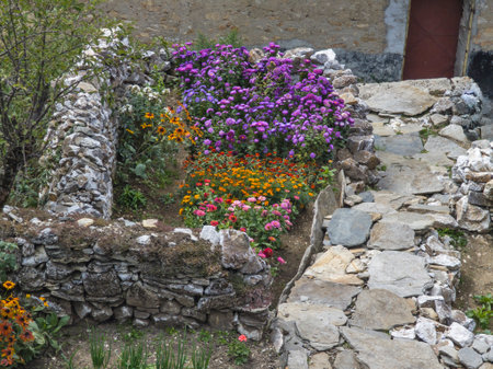 Panorama of Village of Lilkovo with Authentic nineteenth century houses, Plovdiv Region, Bulgariaの写真素材