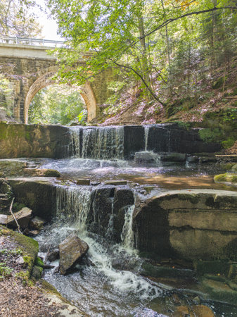 Panorama of Sitovo waterfall at Rhodopes Mountain, Plovdiv region, Bulgaria