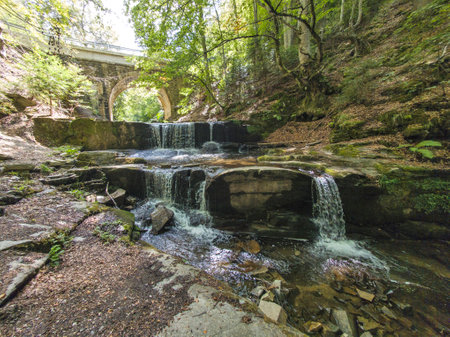 Panorama of Sitovo waterfall at Rhodopes Mountain, Plovdiv region, Bulgaria