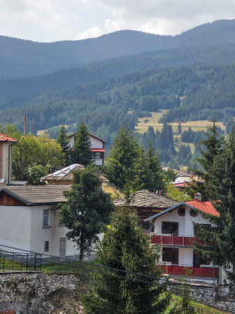 Panorama of Village of Lilkovo with Authentic nineteenth century houses, Plovdiv Region, Bulgaria