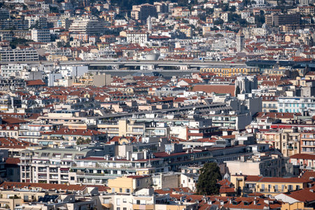 Panoramic view of city of Nice, Provence Alpes-Cote d'Azur, Franceの写真素材