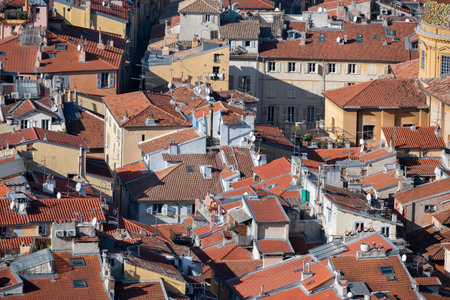 Panoramic view of city of Nice, Provence Alpes-Cote d'Azur, Franceの写真素材