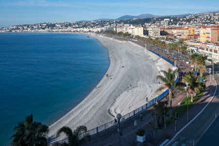 Panoramic view of city of Nice, Provence Alpes-Cote d'Azur, Franceの写真素材