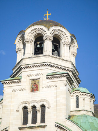 SOFIA, BULGARIA - SEPTEMBER 12, 2024:  Amazing view of Cathedral Saint Alexander Nevski in Sofia, Bulgariaの写真素材