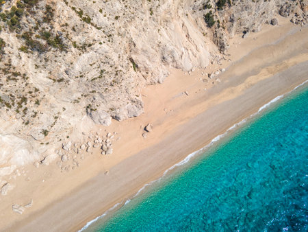 Amazing view of Platia Ammos Beach, Cephalonia, Ionian Islands, Greeceの写真素材