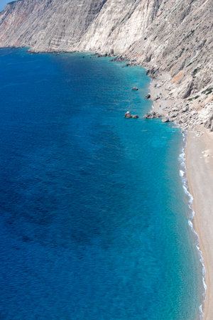 Amazing view of Platia Ammos Beach, Cephalonia, Ionian Islands, Greeceの写真素材