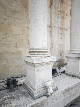 Ruins of Ancient Roman theatre of Philippopolis in city of Plovdiv, Bulgariaの写真素材