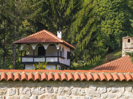 Amazing view of Medieval Poganovo Monastery of St. John Theologian, Serbiaの写真素材