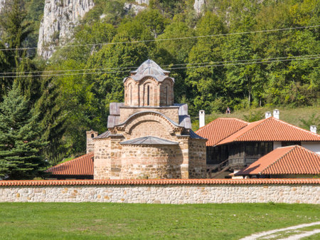 Amazing view of Medieval Poganovo Monastery of St. John Theologian, Serbia