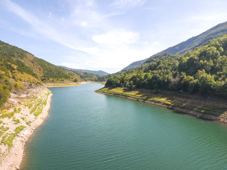 Amazing view of Zavoj Lake (Zavojsko jezero) at Stara Planina Mountain, Serbiaの写真素材