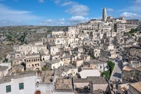 Amazing view of The Old town of Matera, Basilicata Region, Italyの写真素材