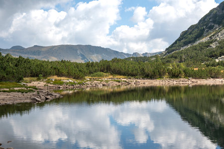Amazing Landscape of Smradlivoto Lake, Rila mountain, Bulgariaの写真素材