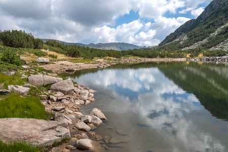 Amazing Landscape of The Stinky Lake (Smradlivoto Lake), Rila mountain, Bulgariaの写真素材