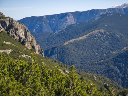 Amazing Autumn landscape of Rila Mountain near Mechit and Popova Kapa peaks, Bulgariaの写真素材