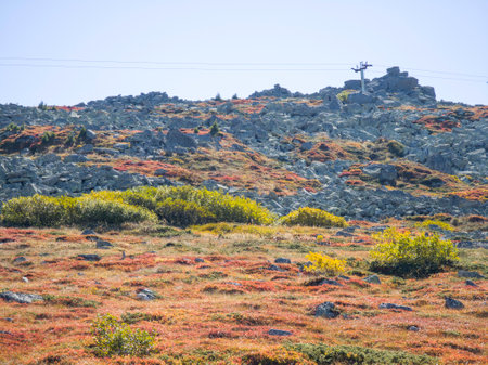 Amazing Autumn panorama of Vitosha Mountain near Cherni Vrah peak, Bulgariaの写真素材