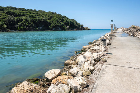 Amazing view of The mouth of the river Acheron at Ammoudia village, Epirus, Greeceの写真素材