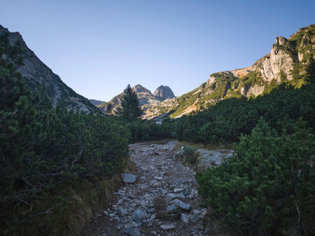 Amazing Autumn Landscape of Rila Mountain near Malyovitsa peak, Bulgariaの写真素材