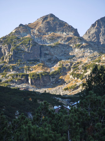 Amazing Autumn Landscape of Rila Mountain near Malyovitsa peak, Bulgariaの写真素材