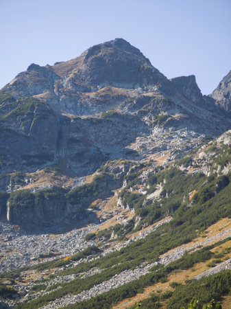 Amazing Autumn Landscape of Rila Mountain near Malyovitsa peak, Bulgariaの写真素材