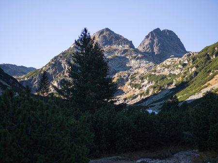 Amazing Autumn Landscape of Rila Mountain near Malyovitsa peak, Bulgariaの写真素材