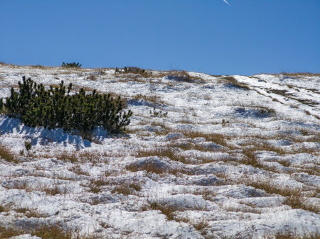 Amazing Autumn landscape of Rila Mountain near Mechit and Popova Kapa peaks, Bulgariaの写真素材