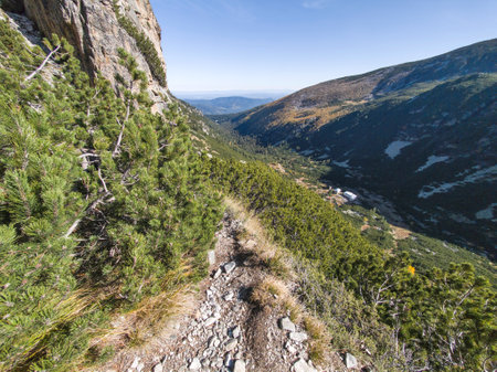Amazing Autumn Landscape of Rila Mountain near Malyovitsa peak, Bulgariaの写真素材