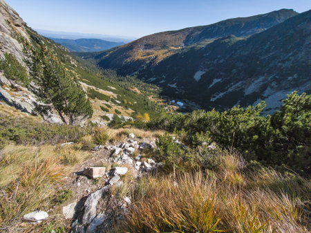 Amazing Autumn Landscape of Rila Mountain near Malyovitsa peak, Bulgariaの写真素材