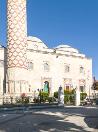 Uc Serefeli (BurmalÄ± or Three Balconies) mosque Mosque at the center of city of Edirne,  East Thrace, Turkeyの写真素材