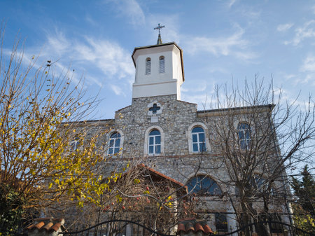 Amazing Panorama of The old town of Nessebar, Burgas Region, Bulgariaの写真素材