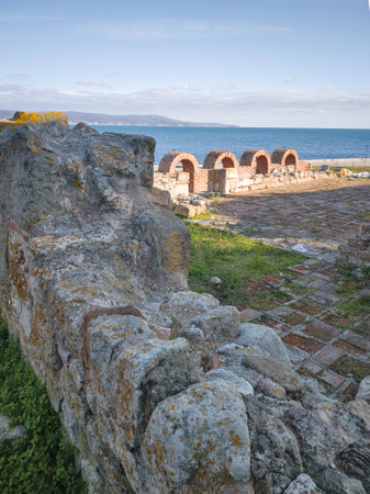 Amazing Panorama of The old town of Nessebar, Burgas Region, Bulgariaの写真素材
