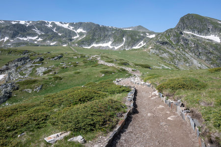 Amazing Landscape of Rila Mountain around The Seven Rila Lakes, Bulgariaの写真素材