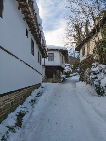 Amazing Winter panorama of village of Bozhentsi, Gabrovo region, Bulgariaの写真素材