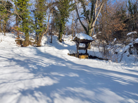 Amazing Winter view of village of Bozhentsi, Gabrovo region, Bulgariaの写真素材