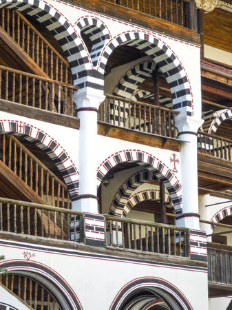 Autumn view of Orthodox Monastery of Saint Ivan (John) of Rila (Rila Monastery), Kyustendil Region, Bulgariaの写真素材
