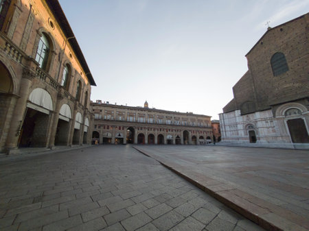 Panorama of Bologna city center, Emilia-Romagna, Italyの写真素材