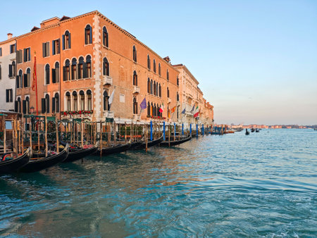 Panorama of Grand Canal in city of Venice, Veneto Region, Italyの写真素材