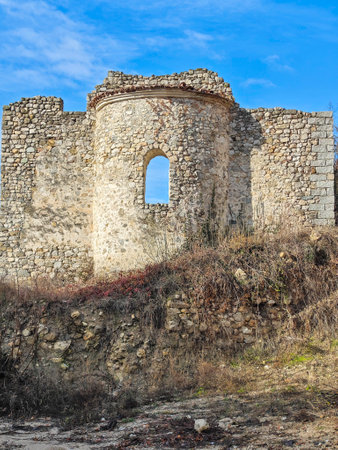 Typical street and old houses at town of Melnik, Blagoevgrad region, Bulgariaの写真素材