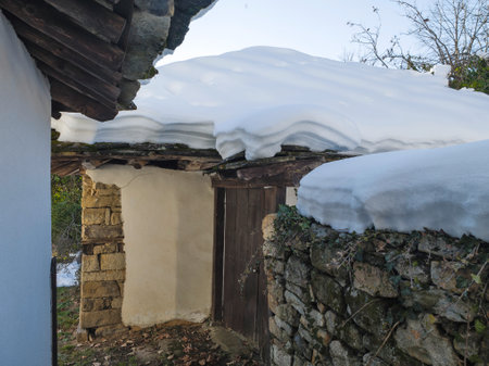 Amazing Winter view of village of Bozhentsi, Gabrovo region, Bulgariaの写真素材