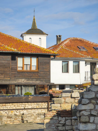 Amazing Panorama of The Old town of Nessebar, Burgas Region, Bulgariaの写真素材