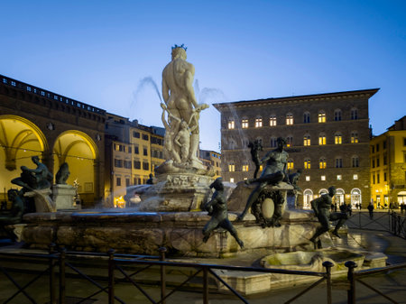Panorama of The Old Town of city of Florence, Tuscany Region, Italyの写真素材
