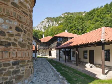 Amazing view of Medieval Poganovo Monastery of St. John Theologian, Serbiaの写真素材