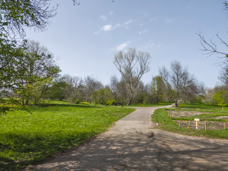 Amazing Spring Landscape of city park in city of Sofia, Bulgaria