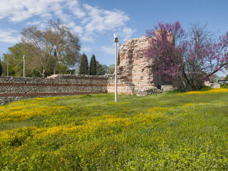 Ruins of Roman fortifications in ancient city of Diocletianopolis, town of Hisarya, Plovdiv Region,...
