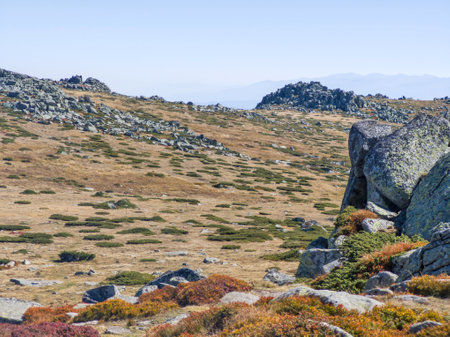 Amazing Autumn panorama of Vitosha Mountain near Cherni Vrah peak, Bulgariaの写真素材