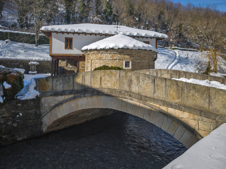ETAR, GABROVO, BULGARIA - JANUARY 2, 2025: Winter view of Ethnographic village Etar (Etara) near...