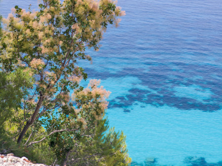 Amazing view of Lefkada near Pefkoulia beach, Ionian Islands, Greeceの写真素材