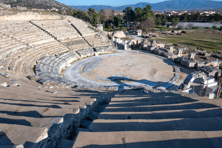 Ancient Ruins at archaeological area of Philippi, Eastern Macedonia and Thrace, Greeceの写真素材