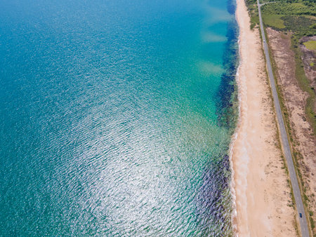Aerial view of The Driver Beach near resort of Dyuni, Burgas Region, Bulgariaの写真素材